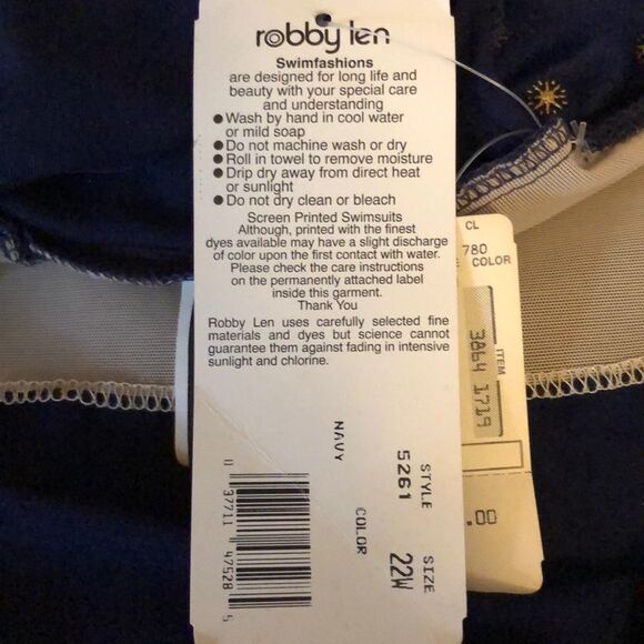 Robby Len 1970s Vintage Skirted Swimsuit Deadstock ILGWU 22W Runs Small - Picture 12 of 16